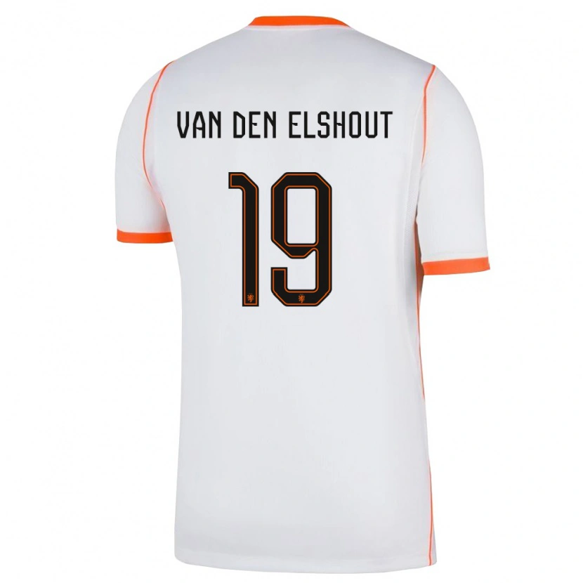 Danxen Men Netherlands Tobias Van Den Elshout #19 White Orange Away Jersey 26-28 T-Shirt