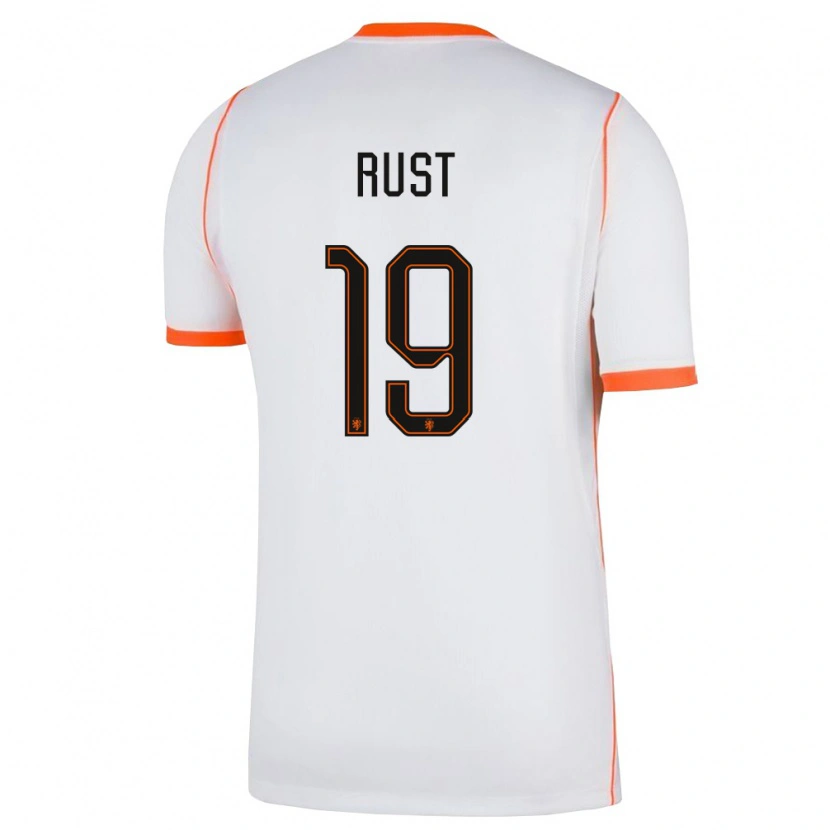 Danxen Men Netherlands Fabiano Rust #19 White Orange Away Jersey 26-28 T-Shirt
