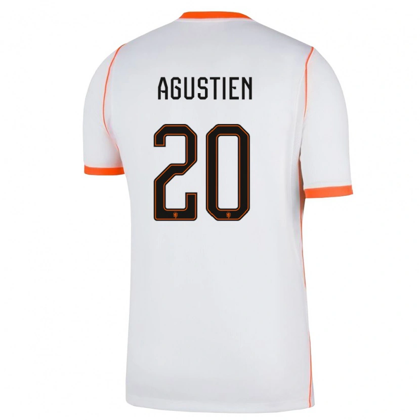 Danxen Men Netherlands Demiane Agustien #20 White Orange Away Jersey 26-28 T-Shirt