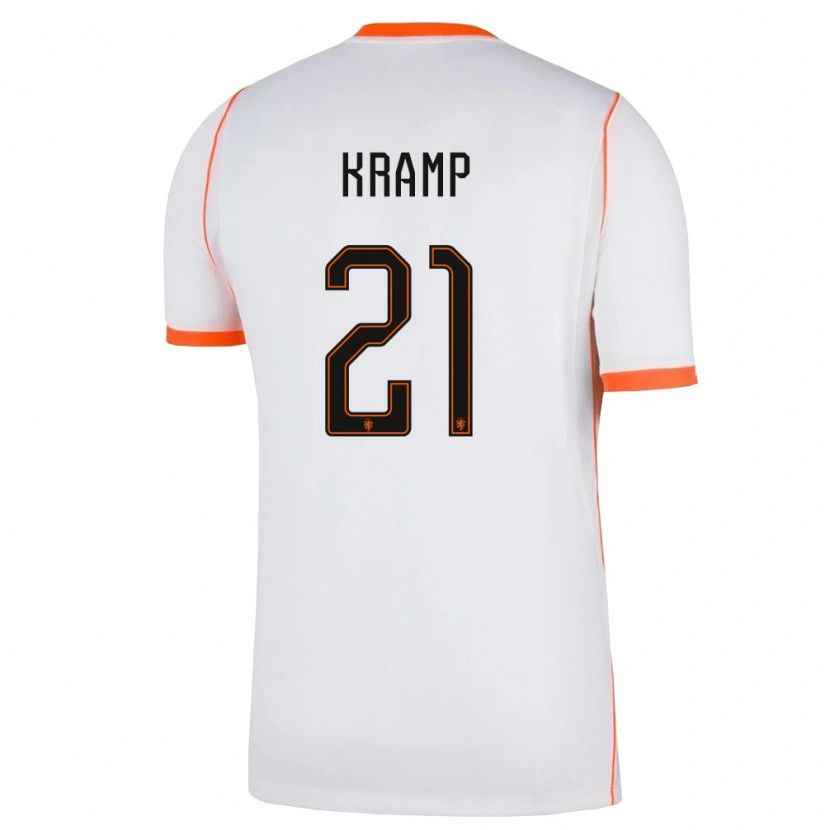 Danxen Men Netherlands Michael Kramp #21 White Orange Away Jersey 26-28 T-Shirt
