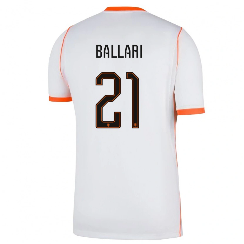 Danxen Men Netherlands Adnane Ballari #21 White Orange Away Jersey 26-28 T-Shirt