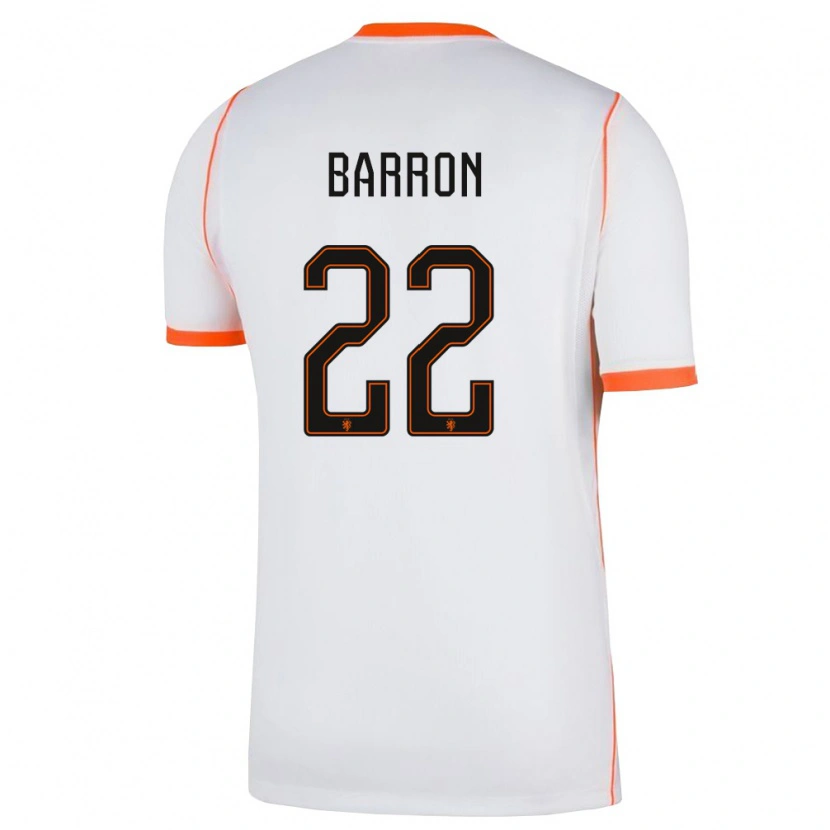 Danxen Men Netherlands Eternal Barron #22 White Orange Away Jersey 26-28 T-Shirt