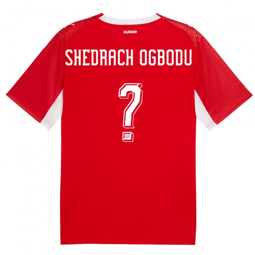 Danxen Women Switzerland Shedrach Ogbodu #0 Red White Home Jersey 26-28 T-Shirt