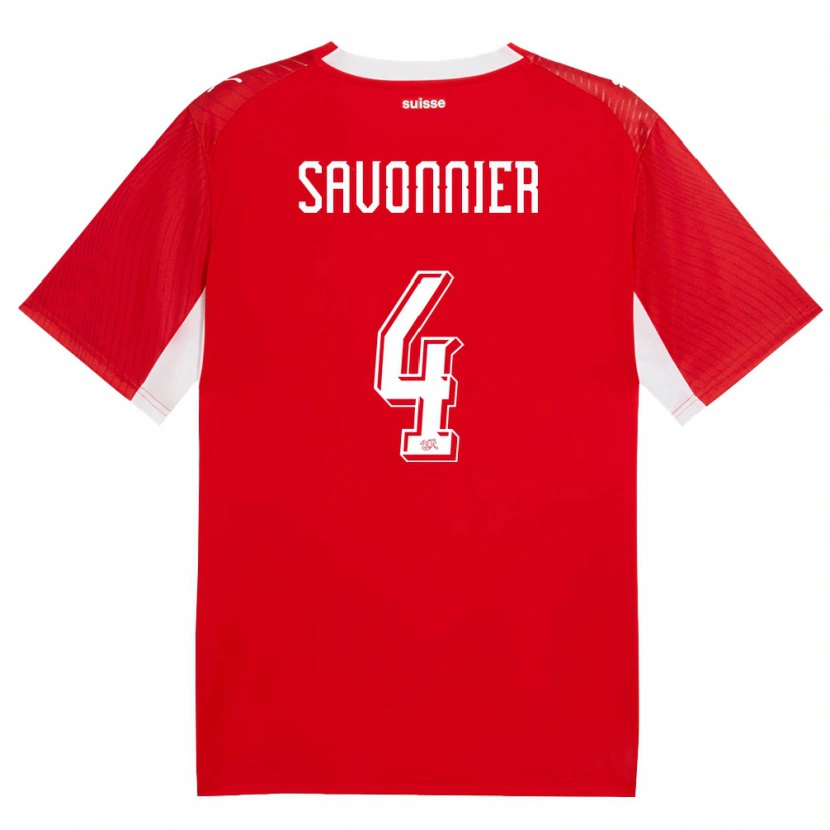 Danxen Women Switzerland Nelson Savonnier #4 Red White Home Jersey 26-28 T-Shirt