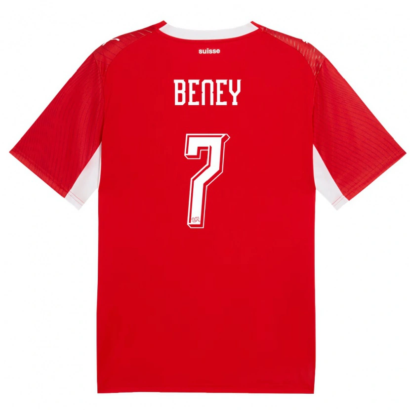 Danxen Women Switzerland Roméo Beney #7 Red White Home Jersey 26-28 T-Shirt