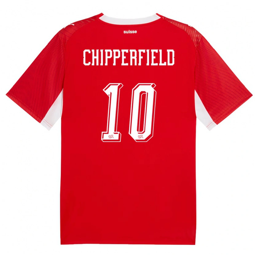 Danxen Women Switzerland Liam Chipperfield #10 Red White Home Jersey 26-28 T-Shirt