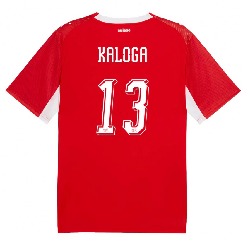 Danxen Women Switzerland Issa Kaloga #13 Red White Home Jersey 26-28 T-Shirt