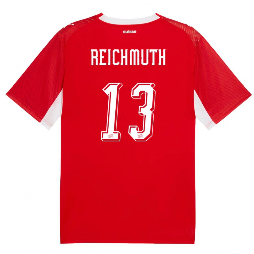 Danxen Women Switzerland Miguel Reichmuth #13 Red White Home Jersey 26-28 T-Shirt