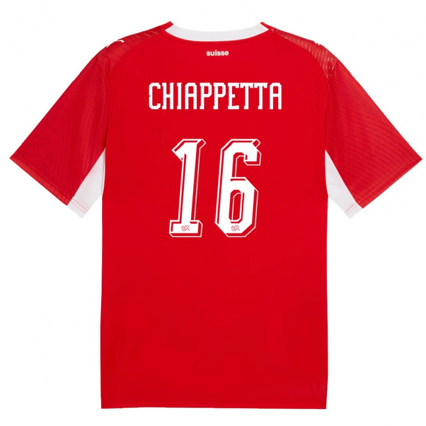 Danxen Women Switzerland Carmine Chiappetta #16 Red White Home Jersey 26-28 T-Shirt