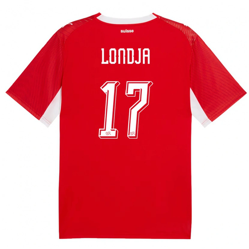 Danxen Women Switzerland Ruben Londja #17 Red White Home Jersey 26-28 T-Shirt
