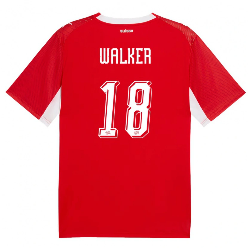 Danxen Women Switzerland Mattia Walker #18 Red White Home Jersey 26-28 T-Shirt
