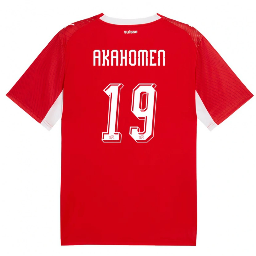 Danxen Women Switzerland Marvin Akahomen #19 Red White Home Jersey 26-28 T-Shirt