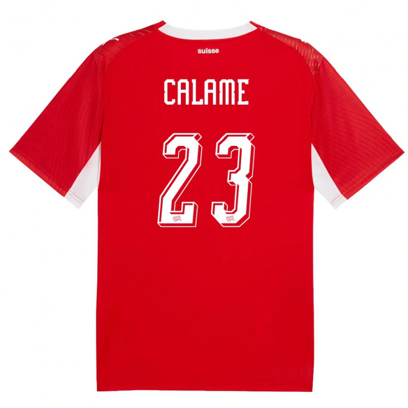 Danxen Women Switzerland Marouane Calame #23 Red White Home Jersey 26-28 T-Shirt