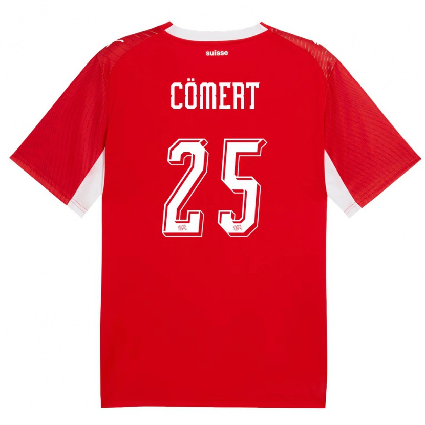 Danxen Women Switzerland Eray Comert #25 Red White Home Jersey 26-28 T-Shirt