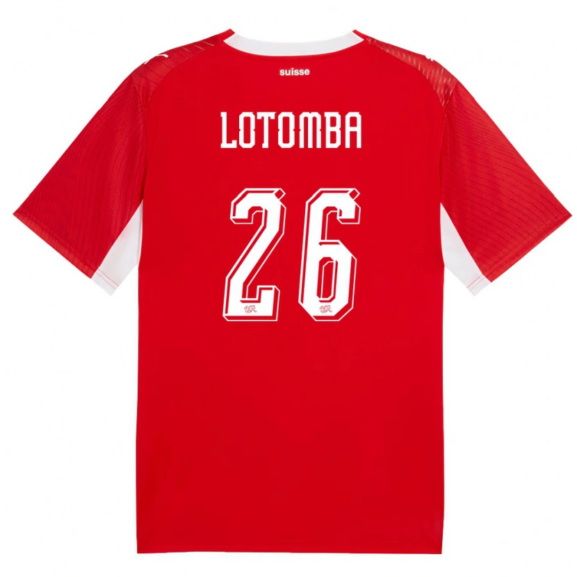 Danxen Women Switzerland Jordan Lotomba #26 Red White Home Jersey 26-28 T-Shirt