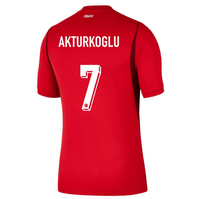 Danxen Women Turkey Kerem Aktürkoğlu #7 Red Burgundy Home Jersey 26-28 T-Shirt