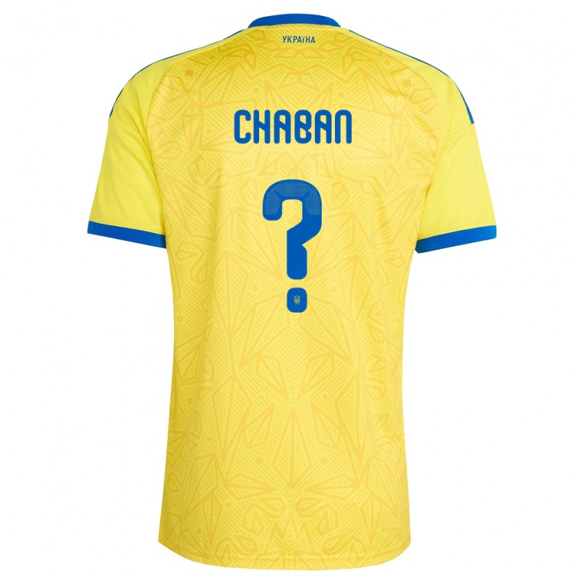 Danxen Women Ukraine Ivan Chaban #0 Yellow Blue Home Jersey 26-28 T-Shirt