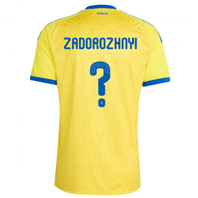 Danxen Women Ukraine Fedir Zadorozhnyi #0 Yellow Blue Home Jersey 26-28 T-Shirt
