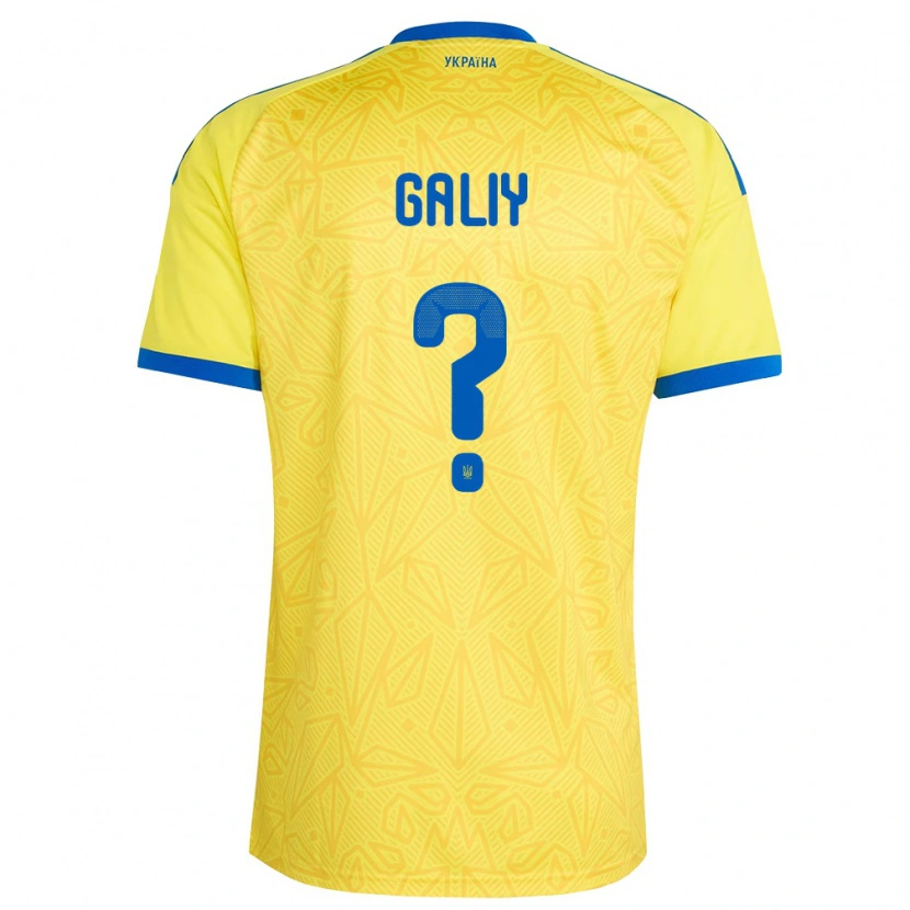 Danxen Women Ukraine Vladyslav Galiy #0 Yellow Blue Home Jersey 26-28 T-Shirt