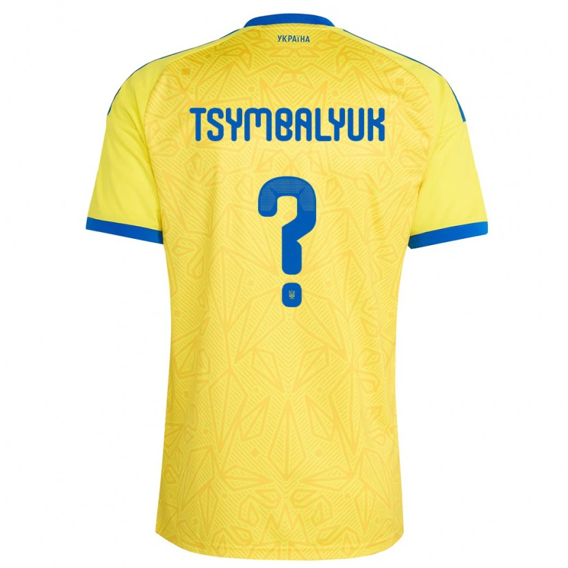 Danxen Women Ukraine Maksym Tsymbalyuk #0 Yellow Blue Home Jersey 26-28 T-Shirt
