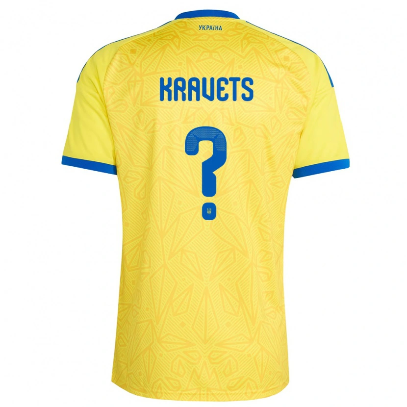Danxen Women Ukraine David Kravets #0 Yellow Blue Home Jersey 26-28 T-Shirt