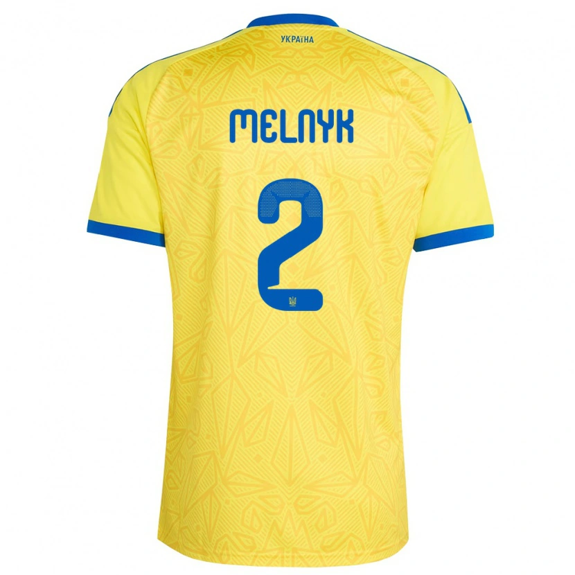 Danxen Women Ukraine Mykyta Melnyk #2 Yellow Blue Home Jersey 26-28 T-Shirt