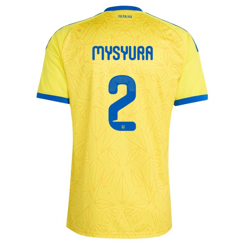 Danxen Women Ukraine Maksym Mysyura #2 Yellow Blue Home Jersey 26-28 T-Shirt