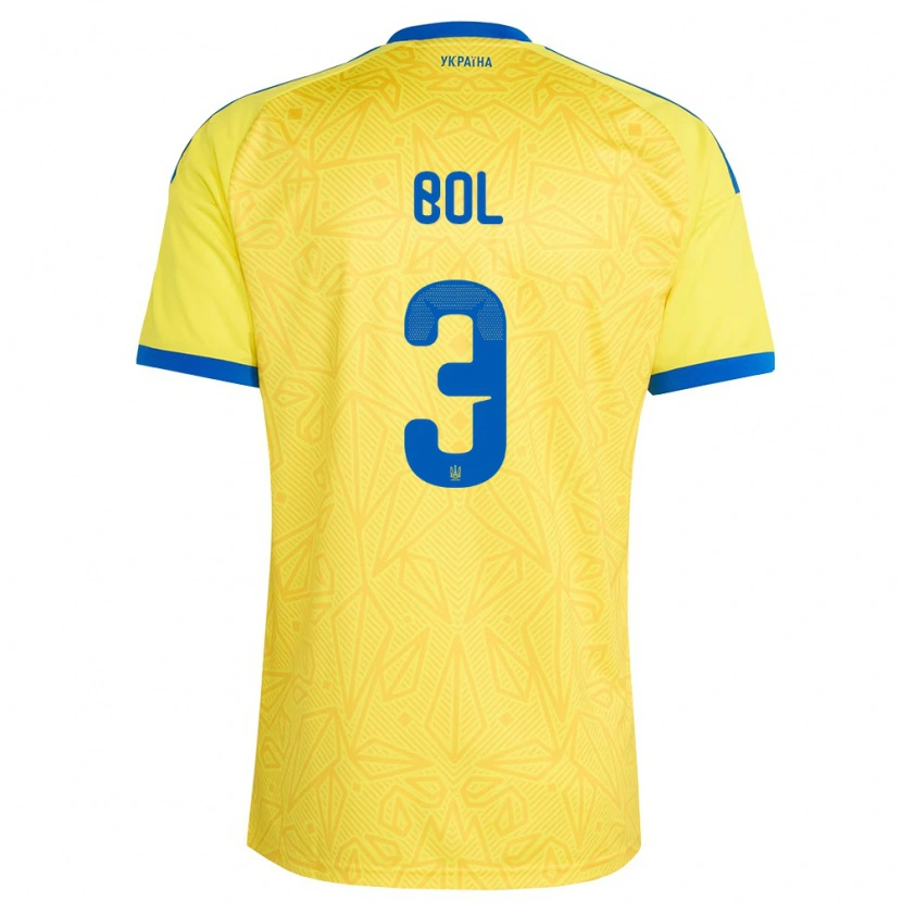 Danxen Women Ukraine Anton Bol #3 Yellow Blue Home Jersey 26-28 T-Shirt