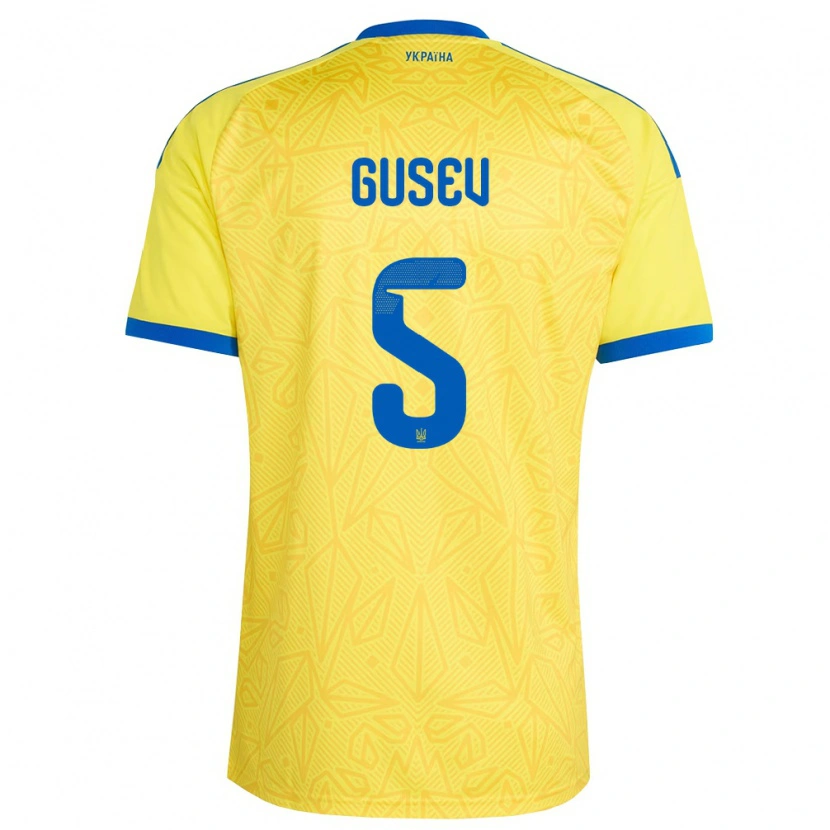 Danxen Women Ukraine Oleksiy Gusev #5 Yellow Blue Home Jersey 26-28 T-Shirt