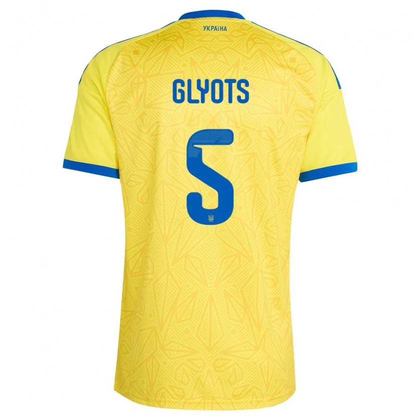 Danxen Women Ukraine Svyatoslav Glyots #5 Yellow Blue Home Jersey 26-28 T-Shirt