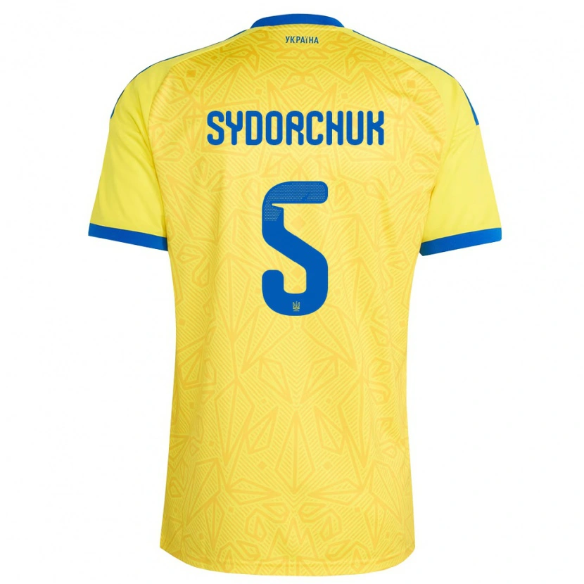 Danxen Women Ukraine Sergiy Sydorchuk #5 Yellow Blue Home Jersey 26-28 T-Shirt