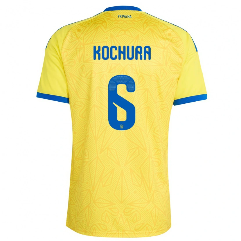Danxen Women Ukraine Shain Kochura #6 Yellow Blue Home Jersey 26-28 T-Shirt