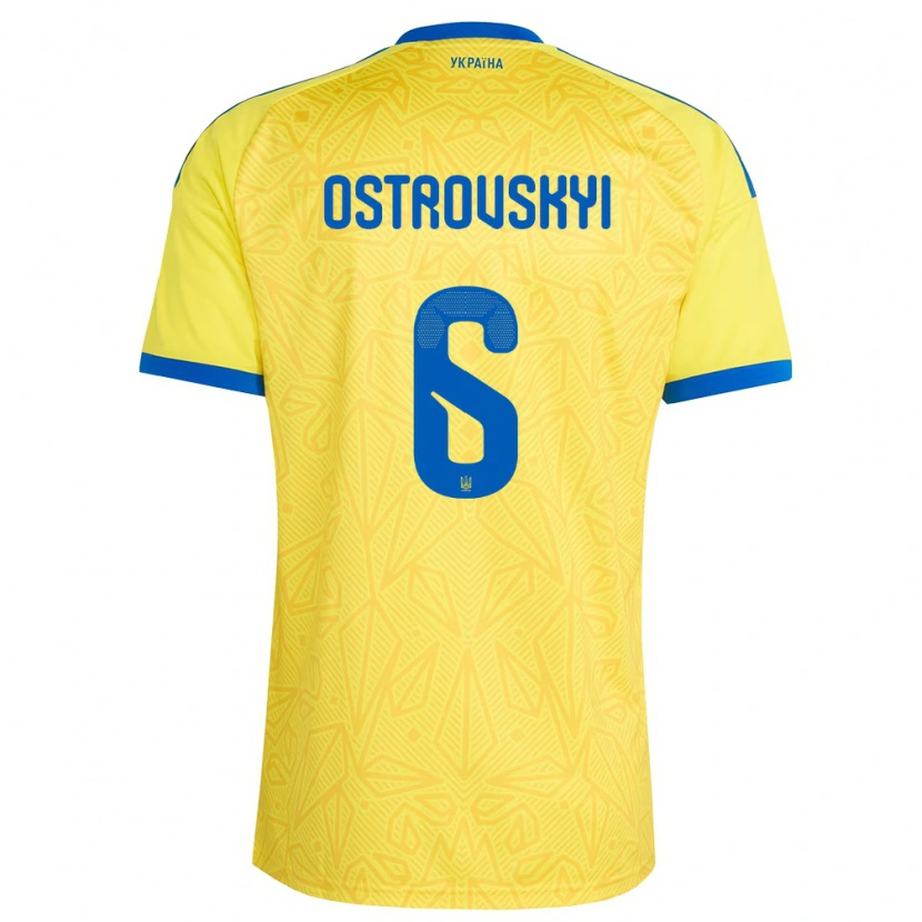 Danxen Women Ukraine Ilya Ostrovskyi #6 Yellow Blue Home Jersey 26-28 T-Shirt