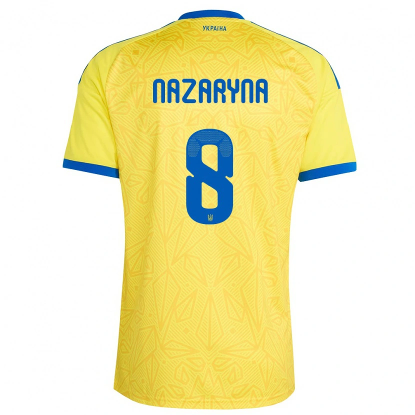 Danxen Women Ukraine Yegor Nazaryna #8 Yellow Blue Home Jersey 26-28 T-Shirt