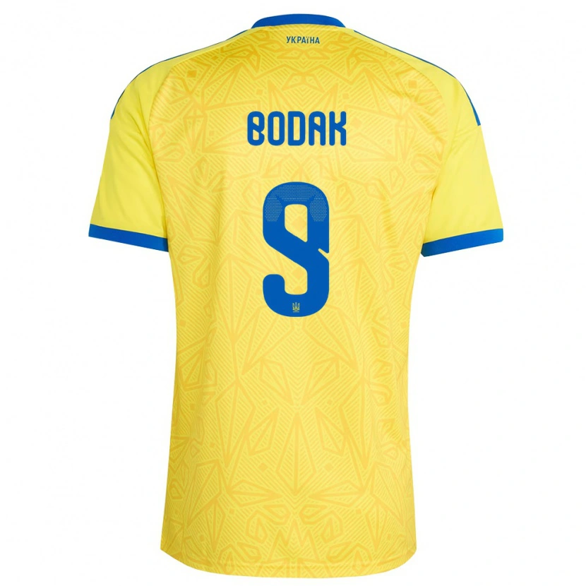 Danxen Women Ukraine Ilya Bodak #9 Yellow Blue Home Jersey 26-28 T-Shirt