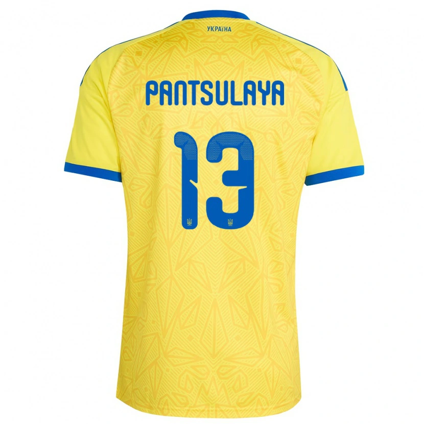 Danxen Women Ukraine Natiya Pantsulaya #13 Yellow Blue Home Jersey 26-28 T-Shirt