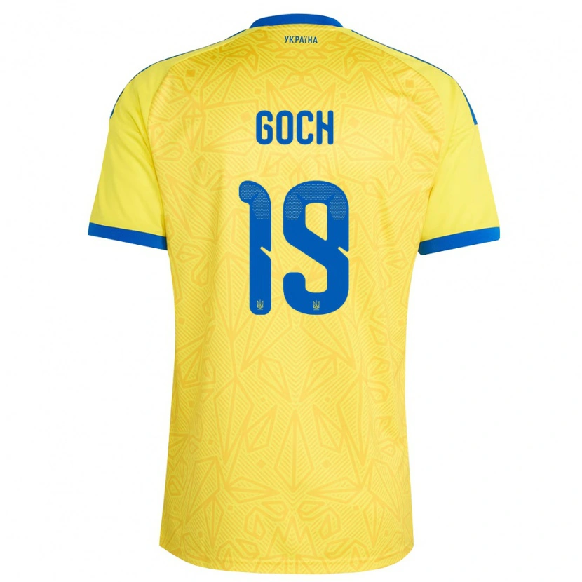 Danxen Women Ukraine Oleksandr Goch #19 Yellow Blue Home Jersey 26-28 T-Shirt