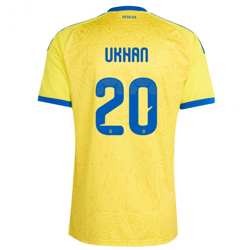 Danxen Women Ukraine Artur Ukhan #20 Yellow Blue Home Jersey 26-28 T-Shirt