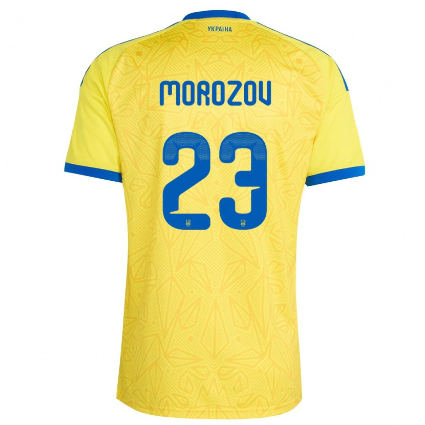 Danxen Women Ukraine Yevgen Morozov #23 Yellow Blue Home Jersey 26-28 T-Shirt