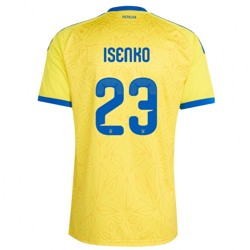 Danxen Women Ukraine Pavlo Isenko #23 Yellow Blue Home Jersey 26-28 T-Shirt