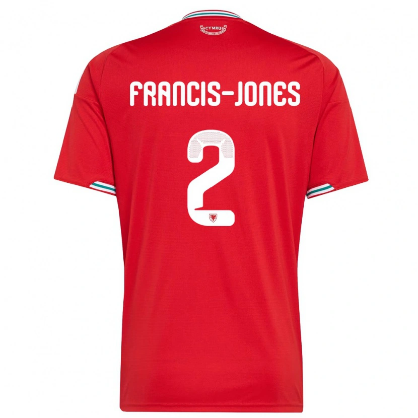 Danxen Women Wales Maria Francis Jones #2 Red White Green Home Jersey 26-28 T-Shirt