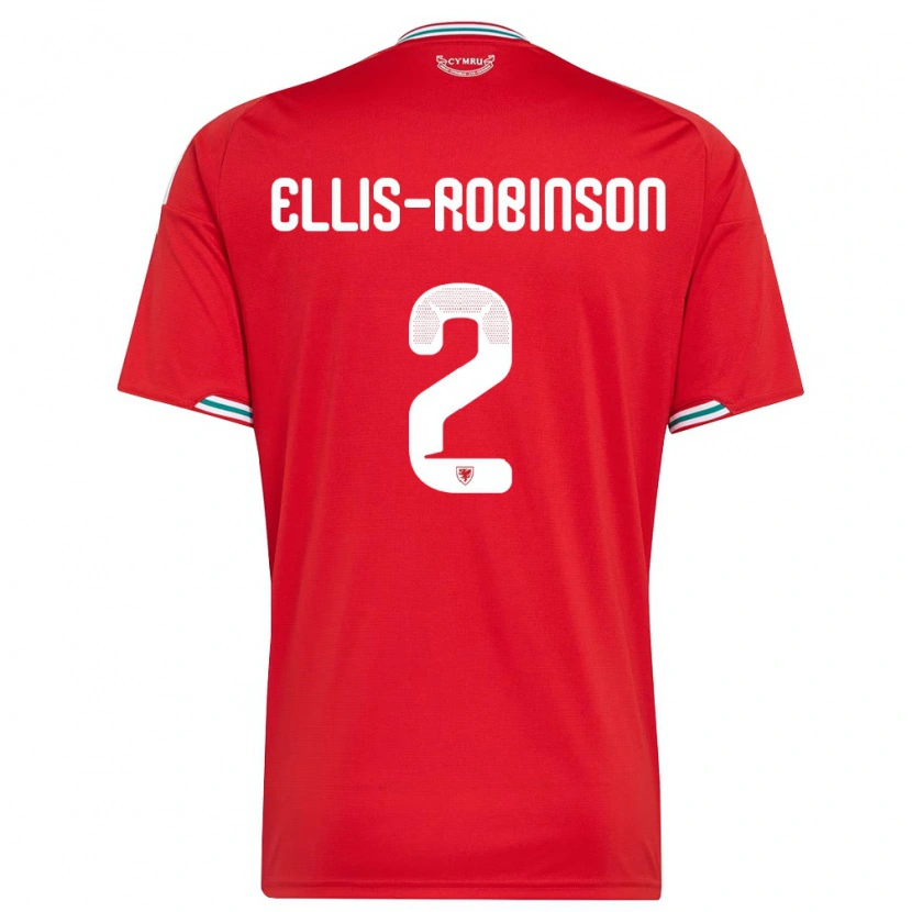 Danxen Women Wales Eddie Ellis-Robinson #2 Red White Green Home Jersey 26-28 T-Shirt