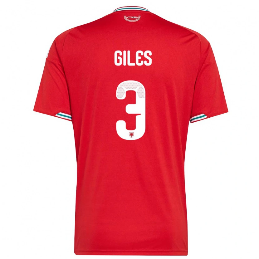 Danxen Women Wales Luey Giles #3 Red White Green Home Jersey 26-28 T-Shirt