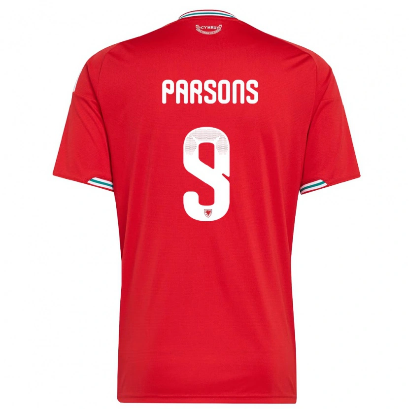 Danxen Women Wales Freddie Parsons #9 Red White Green Home Jersey 26-28 T-Shirt