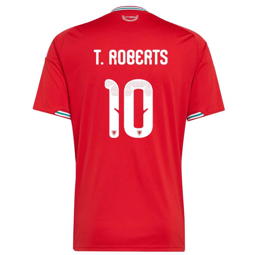Danxen Women Wales Tyler Roberts #10 Red White Green Home Jersey 26-28 T-Shirt