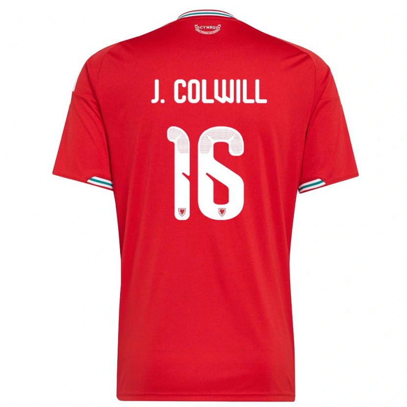 Danxen Women Wales Joel Colwill #16 Red White Green Home Jersey 26-28 T-Shirt