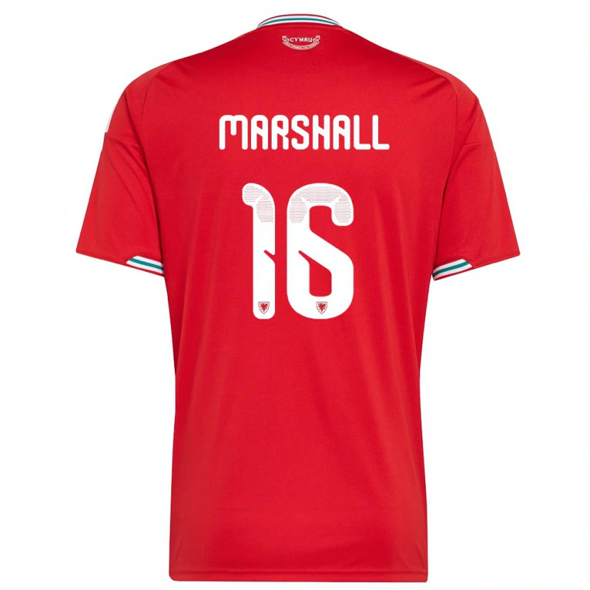 Danxen Women Wales Theo Marshall #16 Red White Green Home Jersey 26-28 T-Shirt