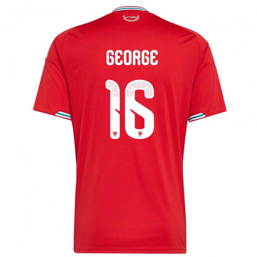 Danxen Women Wales Trey George #16 Red White Green Home Jersey 26-28 T-Shirt