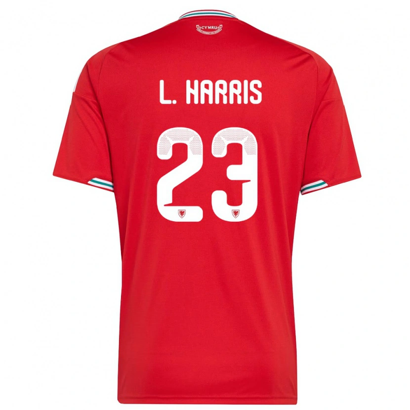 Danxen Women Wales Luke Harris #23 Red White Green Home Jersey 26-28 T-Shirt