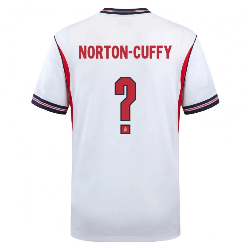 Danxen Women England Brooke Norton-Cuffy #0 White Navy Red Home Jersey 26-28 T-Shirt